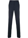 Theory Curtis Straight Linen Blend Pants In Blue