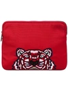 KENZO TIGER EMBROIDERED CLUTCH