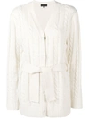 CASHMERE IN LOVE CASHMERE BLEND CABLE KNIT CARDIGAN
