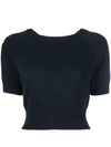 CASHMERE IN LOVE CROPPED KNITTED TOP