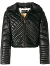 VERSACE VERSACE ZIPPED QUILTED JACKET - BLACK