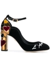 DOLCE & GABBANA VALLY VELVET PUMPS WITH EMBROIDERY