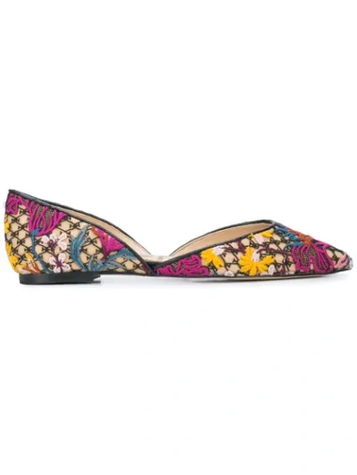 Sam Edelman Flat Lace Ballerina Shoes In Multicolour