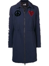 LOVE MOSCHINO LOVE MOSCHINO PEACE AND LOVE PARKA - BLUE