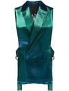 EACH X OTHER EACH X OTHER BACK PRINTED WAISTCOAT - GREEN