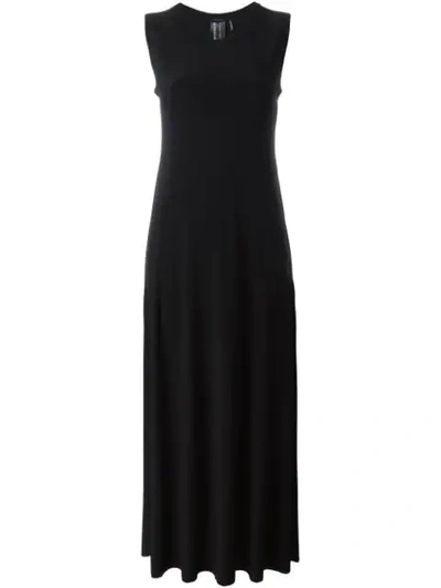 Norma Kamali Sleeveless Velvet Long Dress In Black