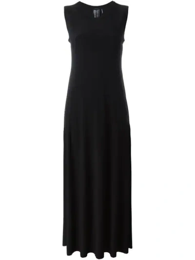 Norma Kamali Sleeveless Velvet Long Dress In Midnight