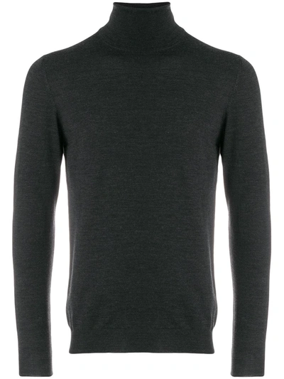 Zanone Roll-neck Fitted Sweater In Grey