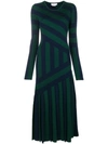 GABRIELA HEARST diagonal stripe plisse dress