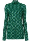 DIANE VON FURSTENBERG DVF DIANE VON FURSTENBERG '70S INSPIRED POLO NECK - GREEN