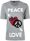 LOVE MOSCHINO peace and love印花T恤