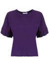 NK NK RUFFLED SLEEVES BLOUSE - PURPLE