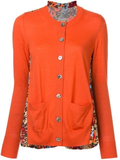 Sacai Button-up Cardigan In Orange