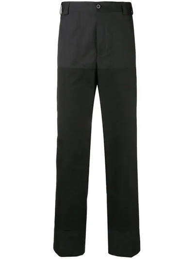 Lanvin Mix Pattern Straight Trousers In Black