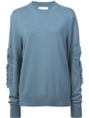 BARRIE BARRIE ROMANTIC TIMELESS CASHMERE ROUND NECK PULLOVER - BLUE
