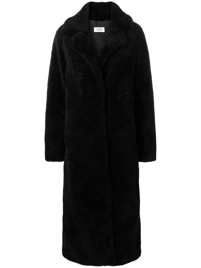 Yves Salomon Meteo Lamb Fur Coat In Black