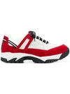 Maison Margiela Men's Security Two-tone Sneakers In H6988 White Red