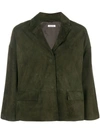 P.A.R.O.S.H P.A.R.O.S.H. OVERSIZED CROPPED JACKET - GREEN