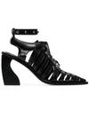 MARQUES' ALMEIDA 'CAGE' LACE UP 100 LEATHER SANDAL BOOTS