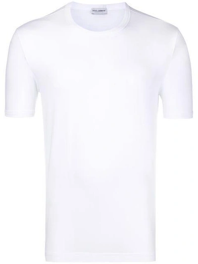 Dolce & Gabbana Embroidered Basic Short-sleeved T-shirt In White