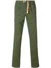 WHITE SAND WHITE SAND BUCKLED STRAIGHT TROUSERS - GREEN