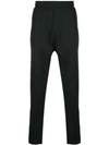 LOW BRAND LOW BRAND ELASTICATED WAIST TAILORED TROUSERS - BLACK