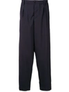 Marni Blue Tropical Wool Crop Trousers In Blue