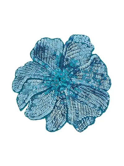 Racil - Sequin Flower Brooch - Womens - Blue