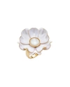KATE SPADE 12K YELLOW GOLD PLATED BRIGHT BLOSSOM FLOWER RING,1000085263108
