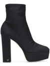 Sergio Rossi Chunky Heel Ankle Boots In Black