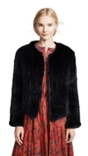 H BRAND ELLA RABBIT FUR JACKET