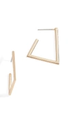 REBECCA MINKOFF TRAPEZOID HOOP EARRINGS