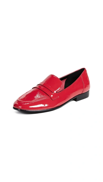 Kate Spade Genevieve Patent Leather Loafers In Maraschino Red