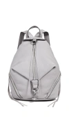 Rebecca Minkoff Mini Julian Nubuck Leather Convertible Backpack - Grey In Grey