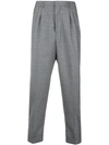 AMI ALEXANDRE MATTIUSSI AMI ALEXANDRE MATTIUSSI CROPPED TAPERED TROUSERS - GREY