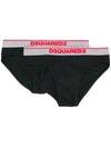 Dsquared2 Logo Waist Briefs Two-pack In Black