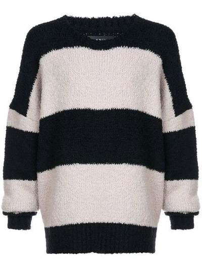 Amiri Wide Stripe Black/white Wool Jumper
