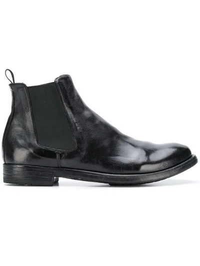 Officine Creative Leather Ankle Boots In Black