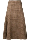 REJINA PYO PLAID FLARED MIDI SKIRT