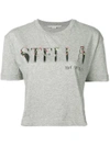 Stella Mccartney Logo Patch T-shirt In Grey