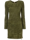 ARMA ARMA SIDE ZIP FITTED MINI DRESS - GREEN