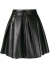 DAVID KOMA pleated full leather skirt