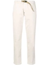WHITE SAND WHITE SAND BUCKLED CROPPED TROUSERS - NEUTRALS