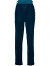 Off-white Drawstring High-waist Trousers In Blue