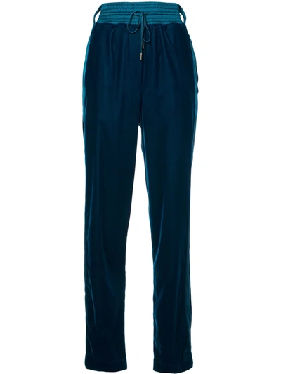 Off-white Drawstring High-waist Trousers In Blue