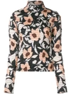 CHRISTIAN WIJNANTS CHRISTIAN WIJNANTS GATHERED FLORAL PRINT TOP - BLACK