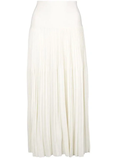 Sminfinity Pleated Midi Skirt In White