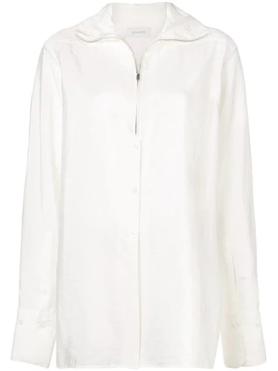 Lemaire High Collar Shirt In White