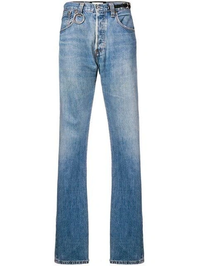 Night Market High Rise Straight Jeans In Blue