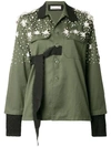 NIGHT MARKET NIGHT MARKET EMBELLISHED MILITARY SHIRT JACKET - GREEN